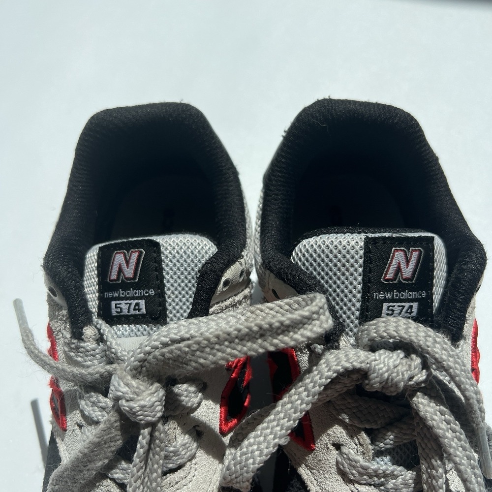 New Balance Kids Boys Size 12 574 Gray Black Red Sneakers School Walking Comfort - Picture 6 of 12